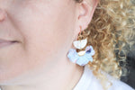 Light-blue flower earrings