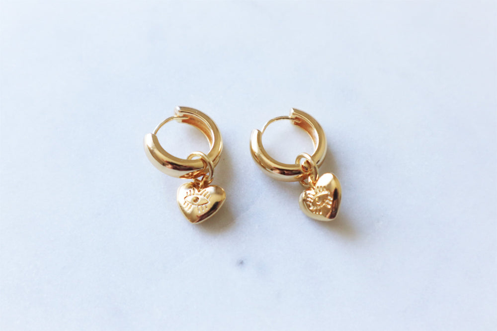 Chunky heart hoops
