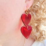 Two hearts statement earrings