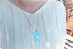 Blue bear necklace
