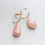 Rose Quartz hoops