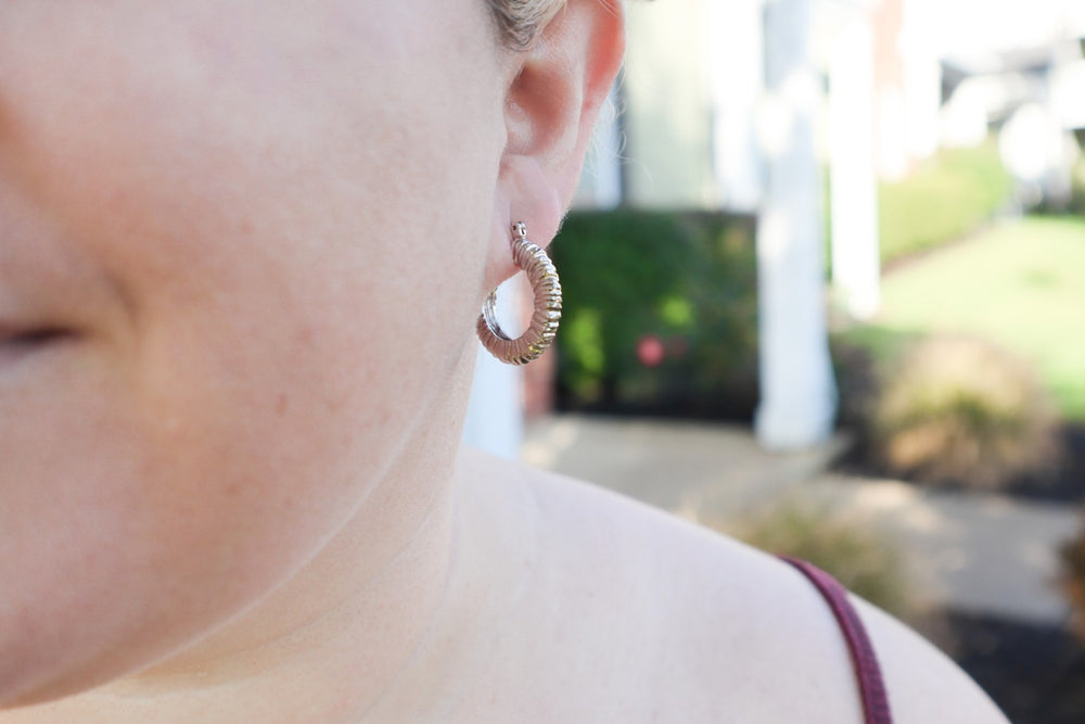 Chunky silvery hoops