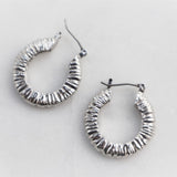 Chunky silvery hoops
