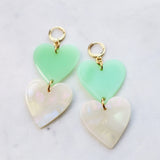Two hearts statement earrings