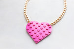 Pink heart necklace