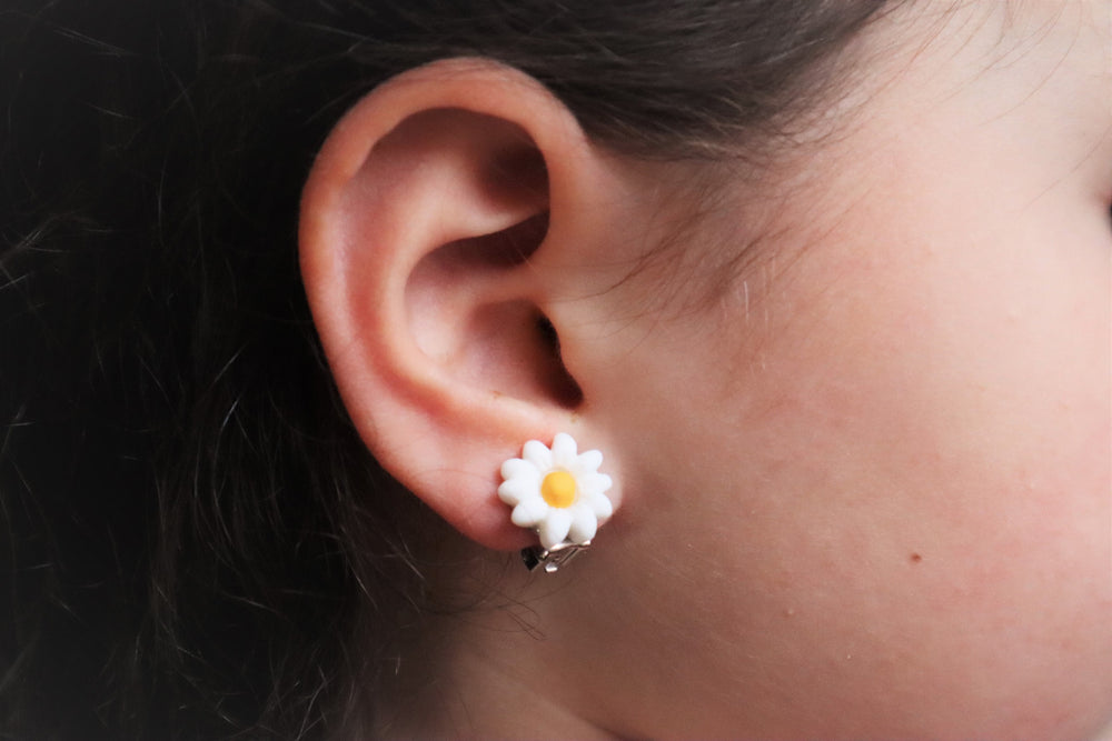 Daisy clip-on earrings for kids