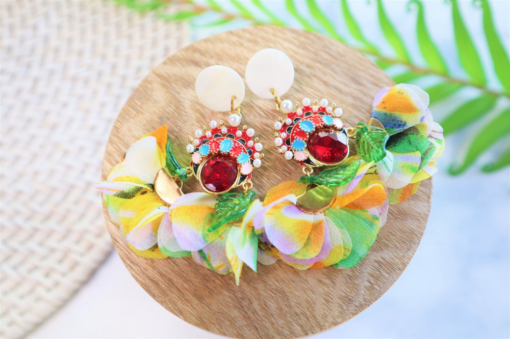 Oriental statement earrings