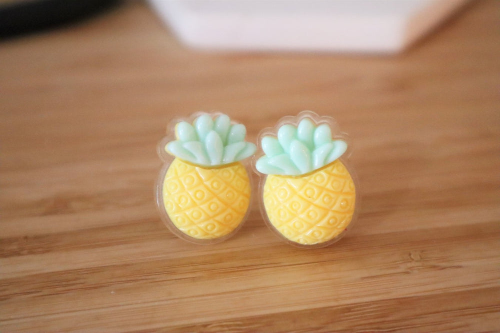 Pineapple clip-on earrings for kids