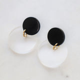Black and clear geometric earrings