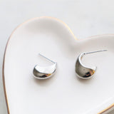 Minimalist moon stud earrings