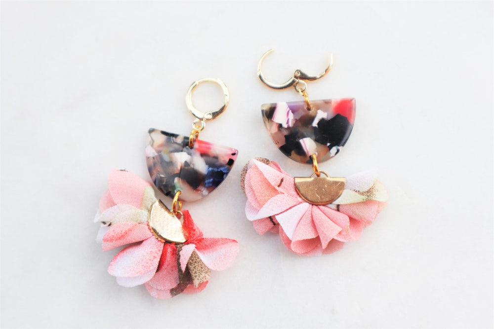 Fall-inspired flower earrings