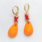 Orange drops earrings