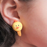 Chick Popsicle clip-on earrings for kids