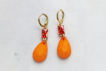 Orange drops earrings