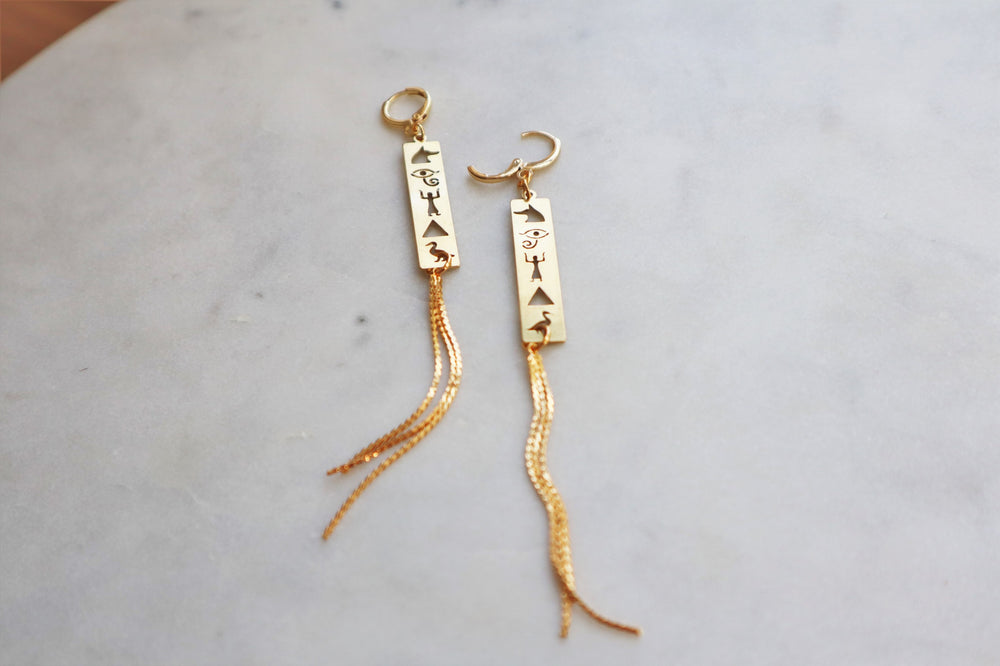 Egyptian long earrings