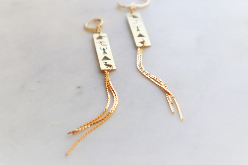 Egyptian long earrings