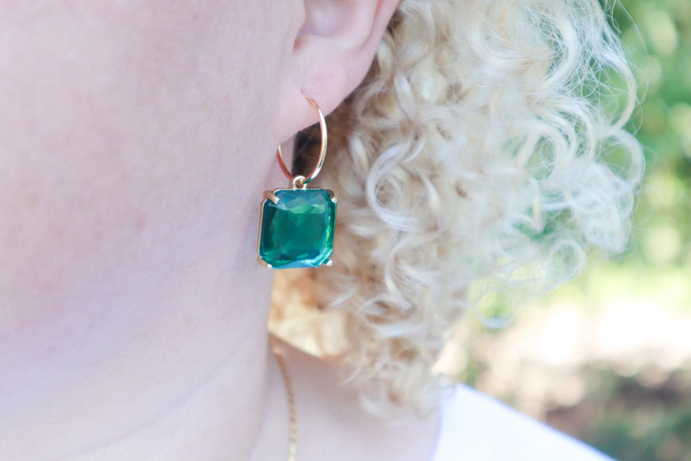 Emerald green hoops