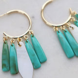 White-Turquoise hoops