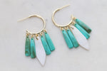 White-Turquoise hoops