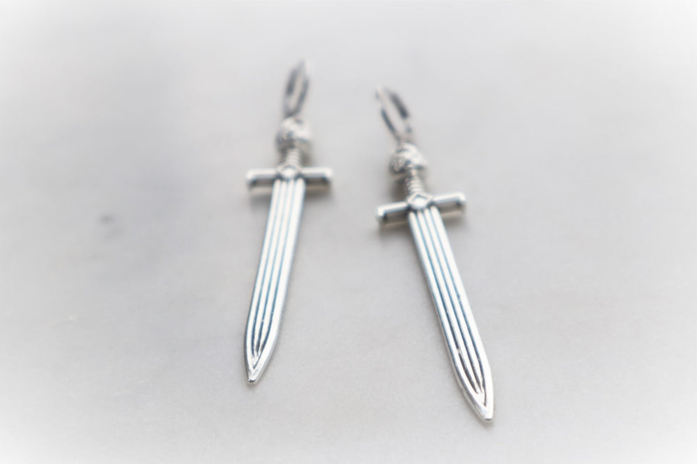 Witcher sword earrings