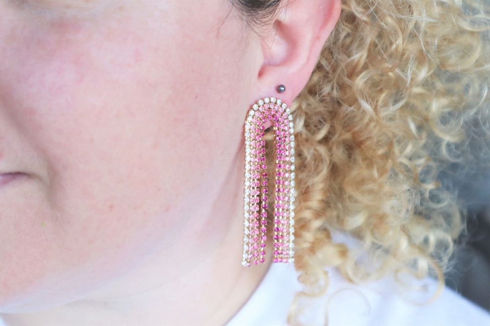 Bling bling in pink earrings