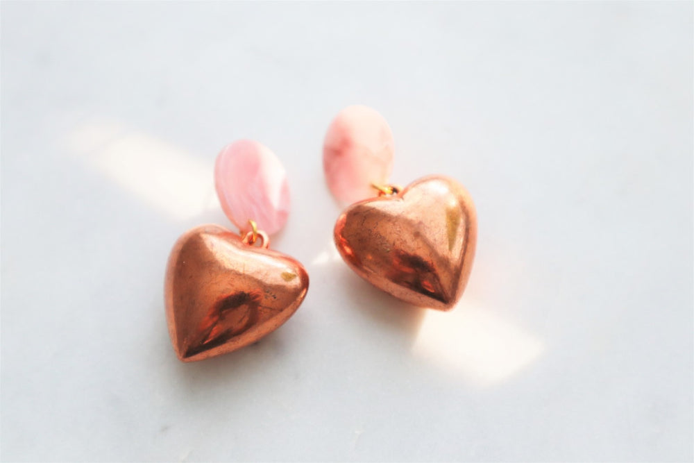 Puffy heart earrings