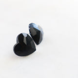 Black heart stud earrings