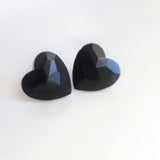 Black heart stud earrings