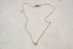 Clear heart short necklace