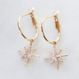 Sparkly North Star hoops