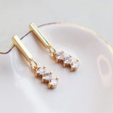 Minimalist zircons bar earrings