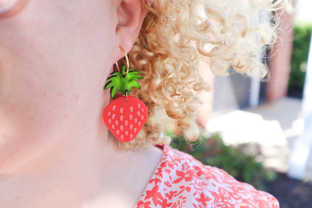 Strawberry statement earrings