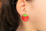 Strawberry clip-on earrings for kids