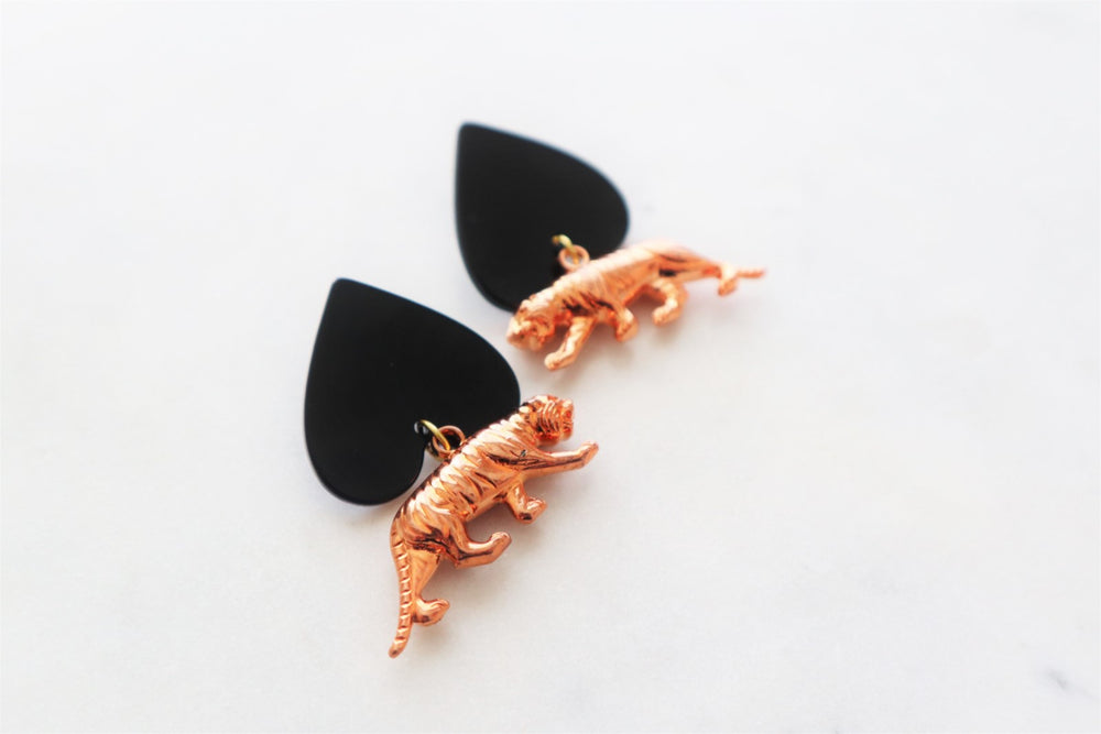 Tiger statement earrings