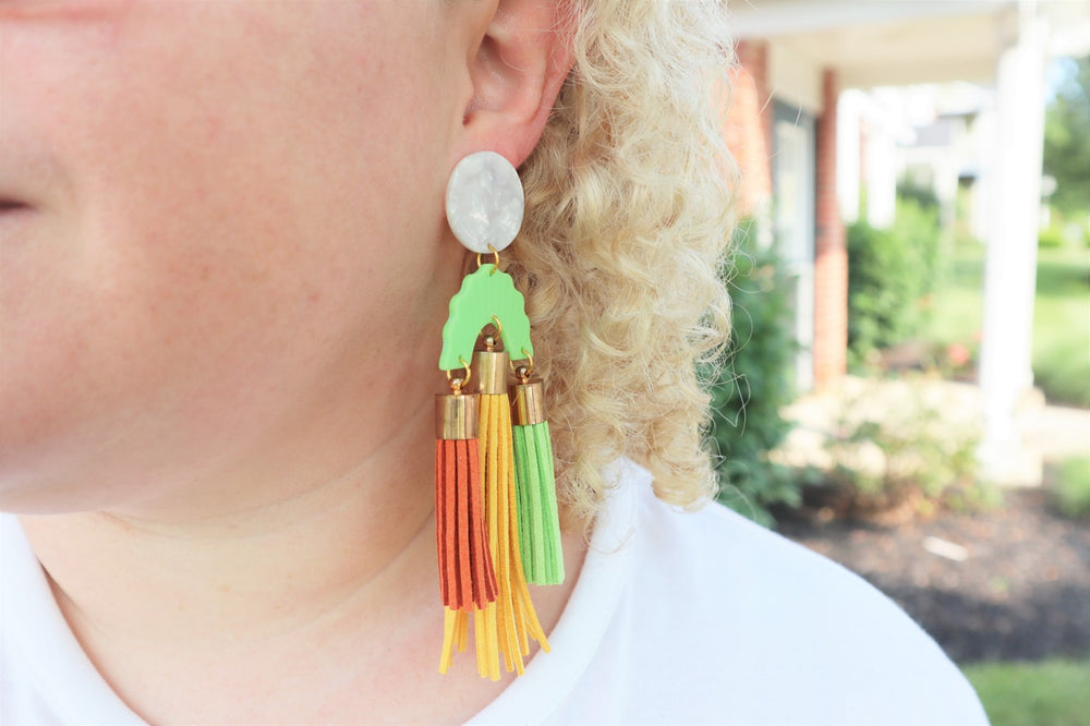 Multicolor tassel earrings