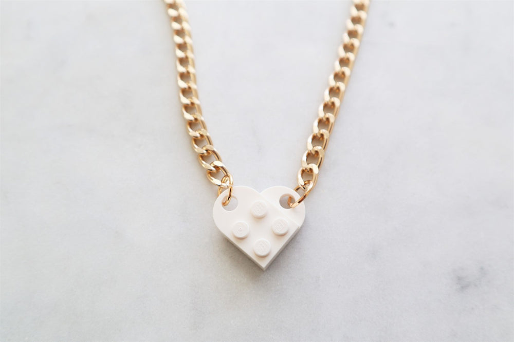 White heart necklace