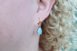 Blue water drop earrings