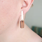 Wooden bar earrings