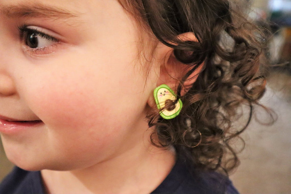 Avocado clip-on earrings for kids