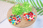Monstera statement earrings