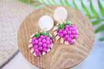 Grapes and Monstera statement earrings