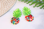 Monstera statement earrings