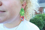 Monstera statement earrings