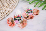 Feminist floral statement earrings