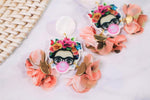 Feminist floral statement earrings