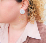Clear Monstera earrings