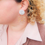 Clear Monstera earrings