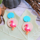 Flamingo statement earrings