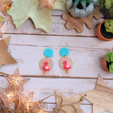 Flamingo statement earrings