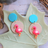 Flamingo statement earrings
